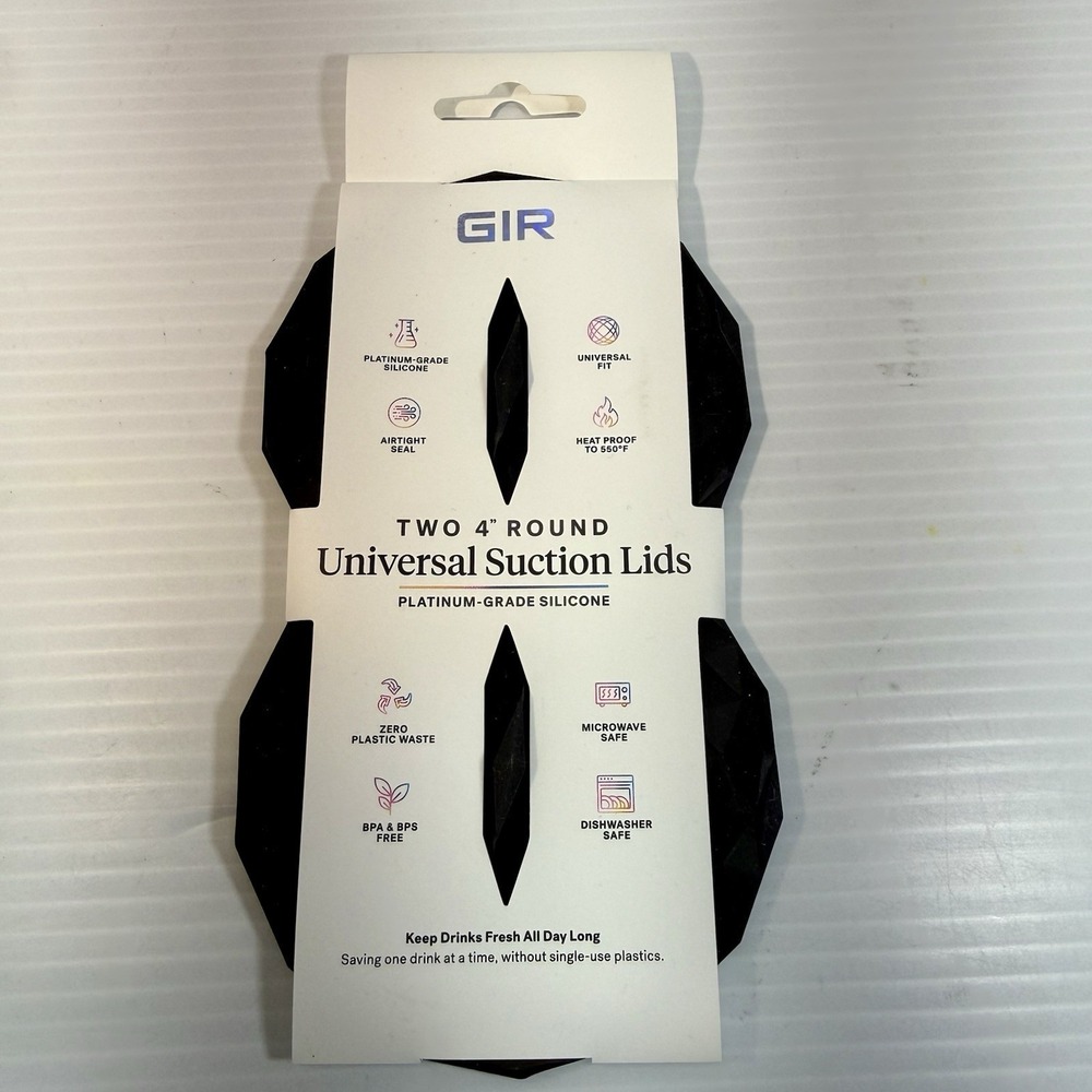 GIR Round Silicon Universal Suction Lids 2x4 inch Antimicrobial BPA/BPS Free New